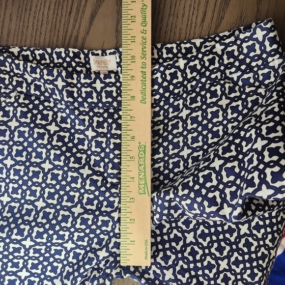 Laundry By Shelli Segal Pants Womens 10 Blue White Pattern - Picture 8 of 10